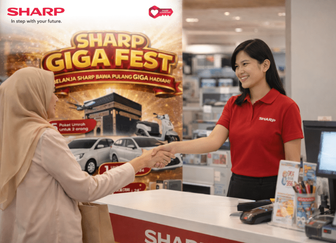 Rayakan 56 Tahun di Indonesia, Sharp Lovers Day GIGA Fest 2026 Hadirkan 56 Hadiah Spektakuler Belanja mulai Rp2 juta, konsumen berkesempatan memenangkan mobil, motor, hingga paket umrah dalam program anniversary terbesar Sharp tahun ini