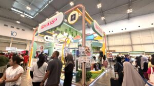 Foto Suasana booth Sharp di acara Indonesia International Pet Expo